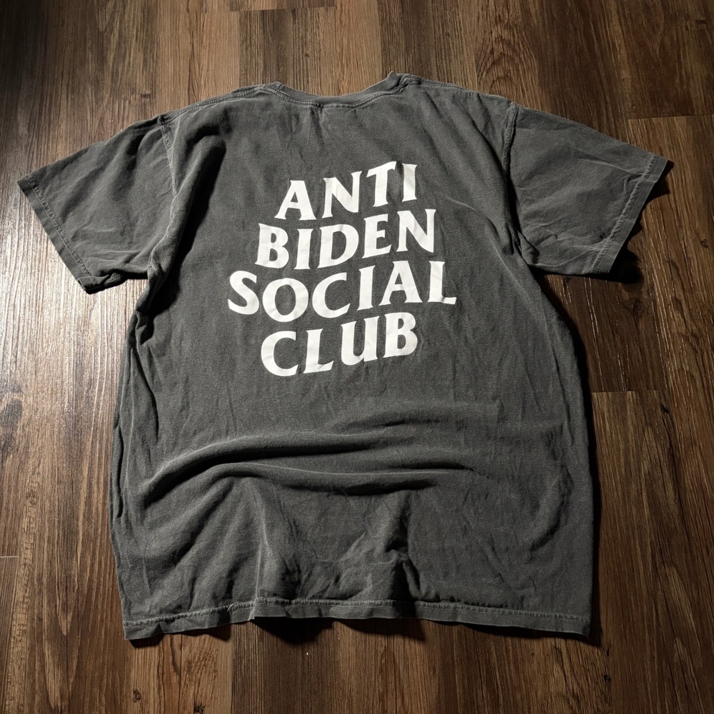 Anti Biden Social Club Graphic T Shirt Mens Size Large Gray